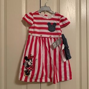 Disney red stripe dress 18-24M